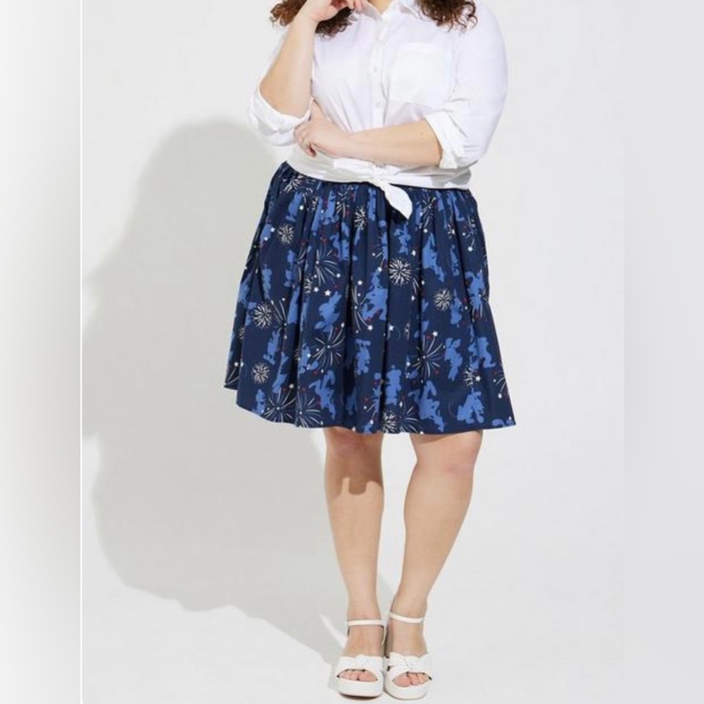NWT Torrid Disney Americana‎ Mickey Mouse Friends Poplin Mini Skater Skirt 4X 28